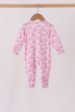 Pink christmas santa claus bamboo romper - Aaria Tees Aaria Tees