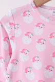 Pink santa claus bamboo pajama set - Aaria Tees Aaria Tees