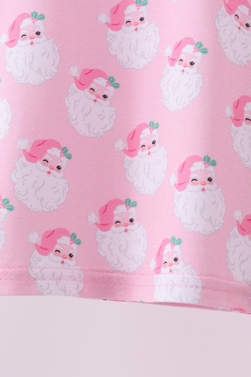 Pink santa claus bamboo pajama set - Aaria Tees Aaria Tees