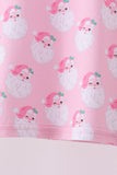 Pink santa claus bamboo pajama set - Aaria Tees Aaria Tees