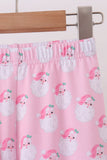Pink santa claus bamboo pajama set - Aaria Tees Aaria Tees
