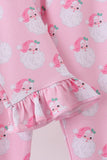 Pink santa claus bamboo pajama set - Aaria Tees Aaria Tees