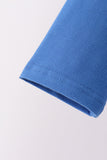Blue santa embroidery gingham pants set - Aaria Tees Aaria Tees