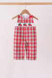 Red christmas tree truck embroidery plaid jonjon - Aaria Tees Aaria Tees