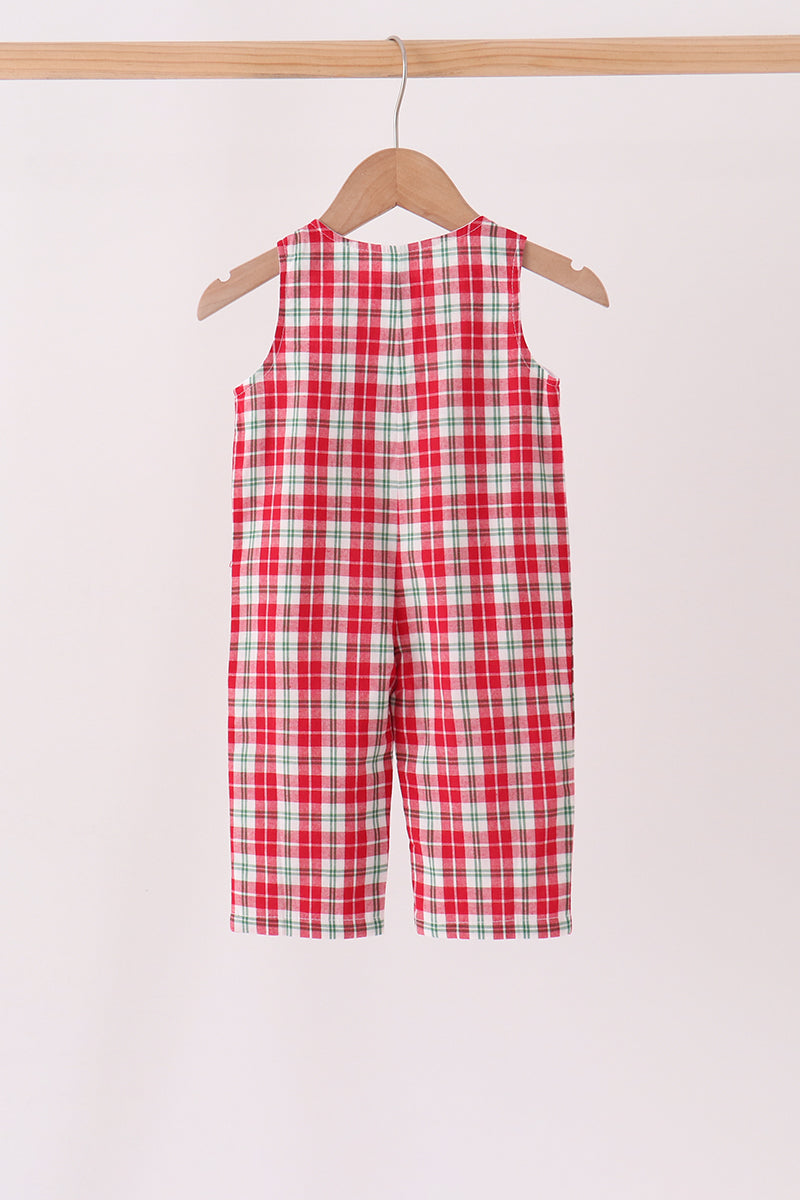 Red christmas tree truck embroidery plaid jonjon - Aaria Tees Aaria Tees