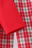 Red christmas tree truck embroidery plaid pants set - Aaria Tees Aaria Tees