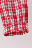 Red christmas tree truck embroidery plaid pants set - Aaria Tees Aaria Tees