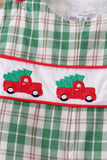 Green christmas tree truck embroidery plaid jonjon - Aaria Tees Aaria Tees