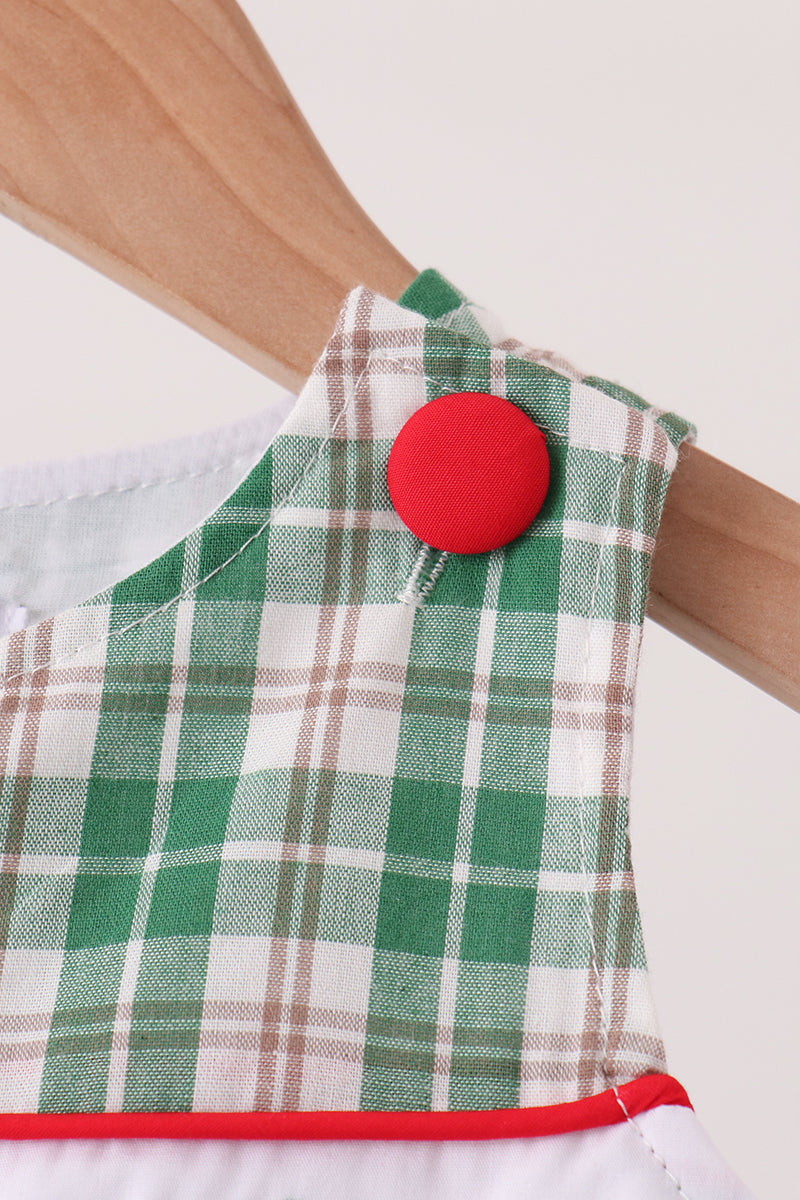 Green christmas tree truck embroidery plaid jonjon - Aaria Tees Aaria Tees