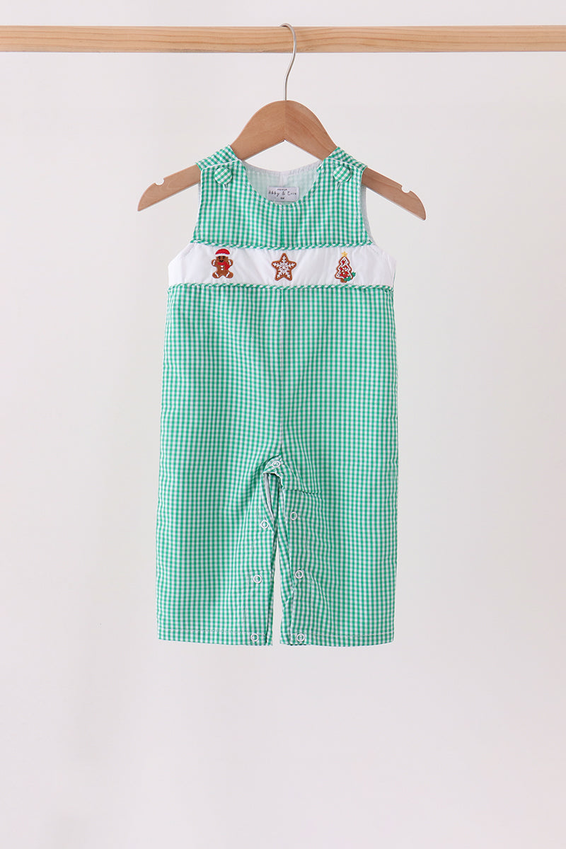 Green gingerbread embroidery gingham jonjon - Aaria Tees Aaria Tees
