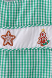 Green gingerbread embroidery gingham jonjon - Aaria Tees Aaria Tees