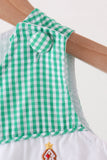Green gingerbread embroidery gingham jonjon - Aaria Tees Aaria Tees