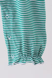 Green gingerbread embroidery stripe ruffle romper - Aaria Tees Aaria Tees