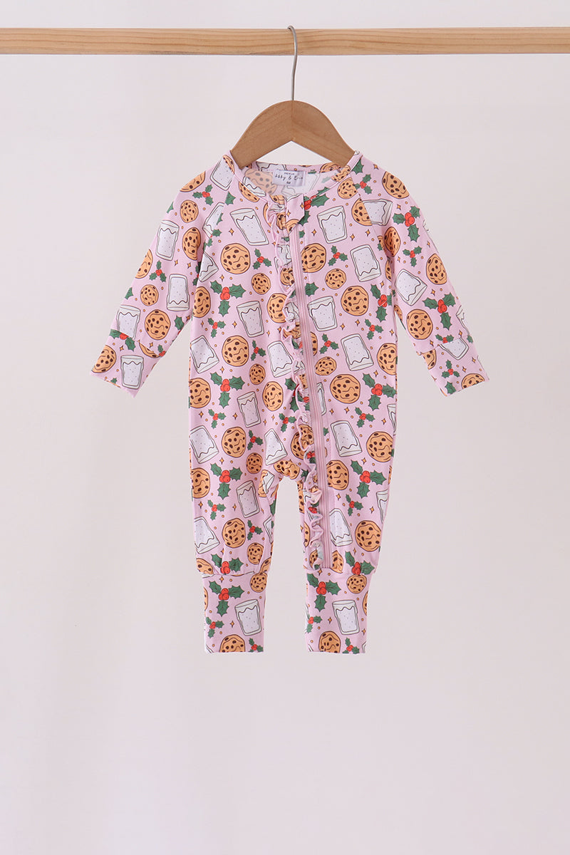 Pink milk cookie holly bamboo romper - Aaria Tees