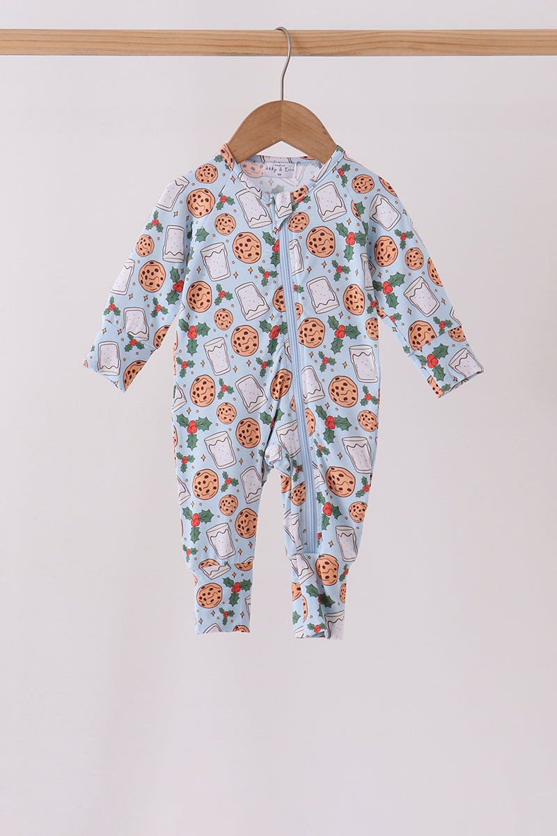 Blue milk cookie holly bamboo romper - Aaria Tees