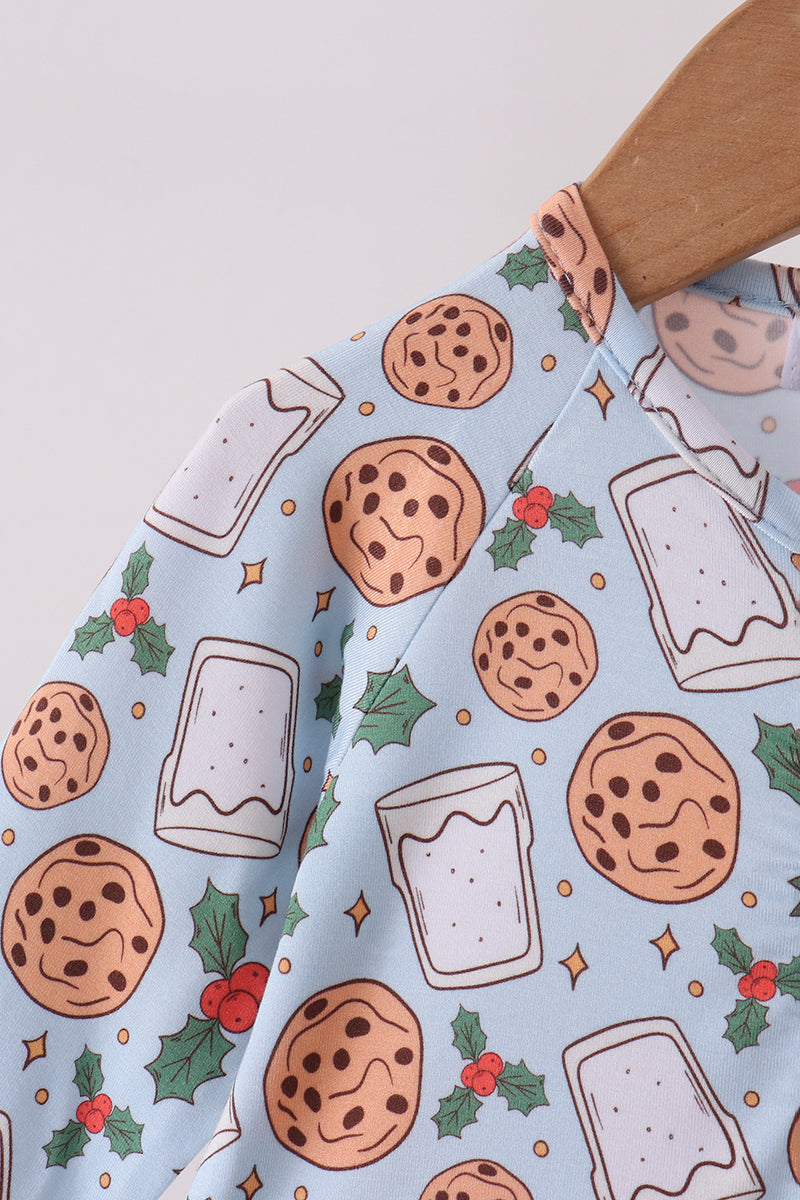 Blue milk cookie holly bamboo romper - Aaria Tees Aaria Tees