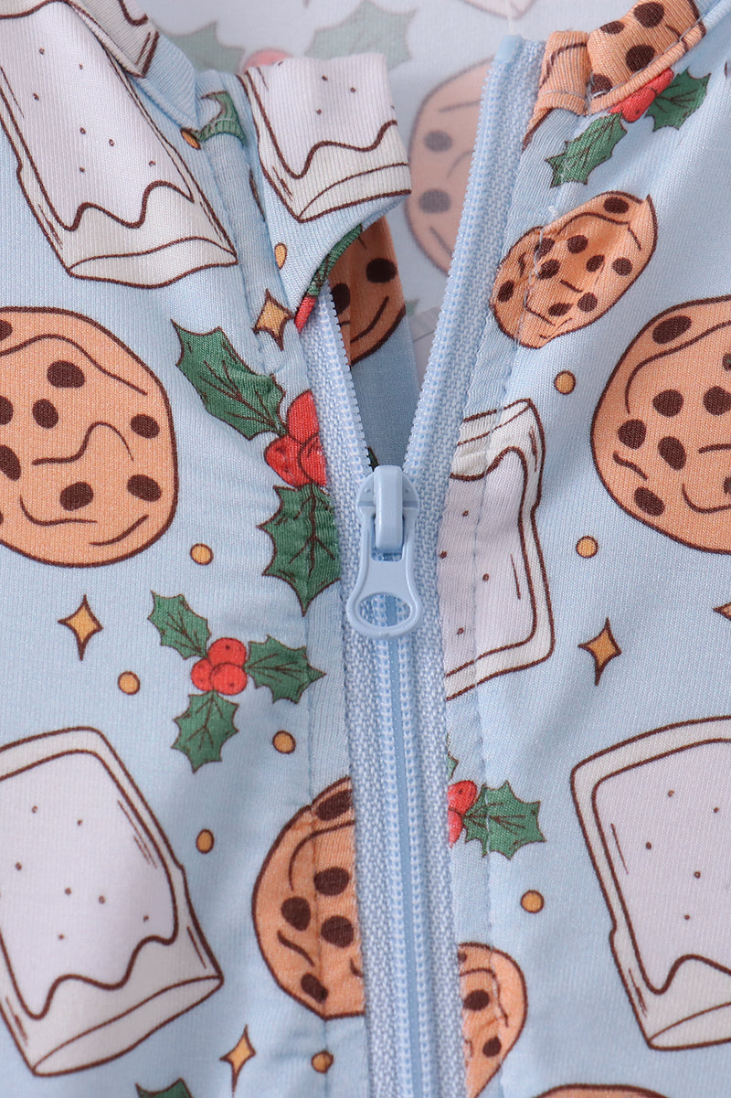 Blue milk cookie holly bamboo romper - Aaria Tees Aaria Tees