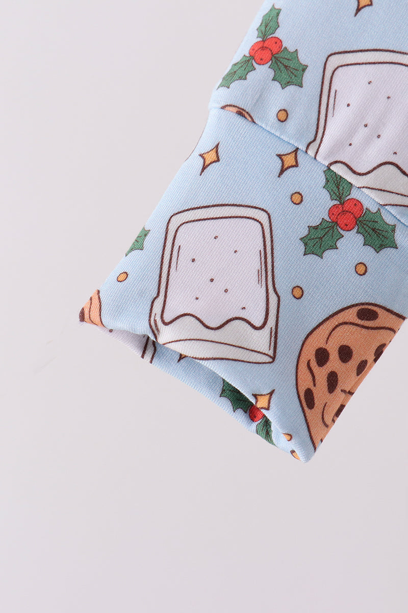 Blue milk cookie holly bamboo romper - Aaria Tees Aaria Tees