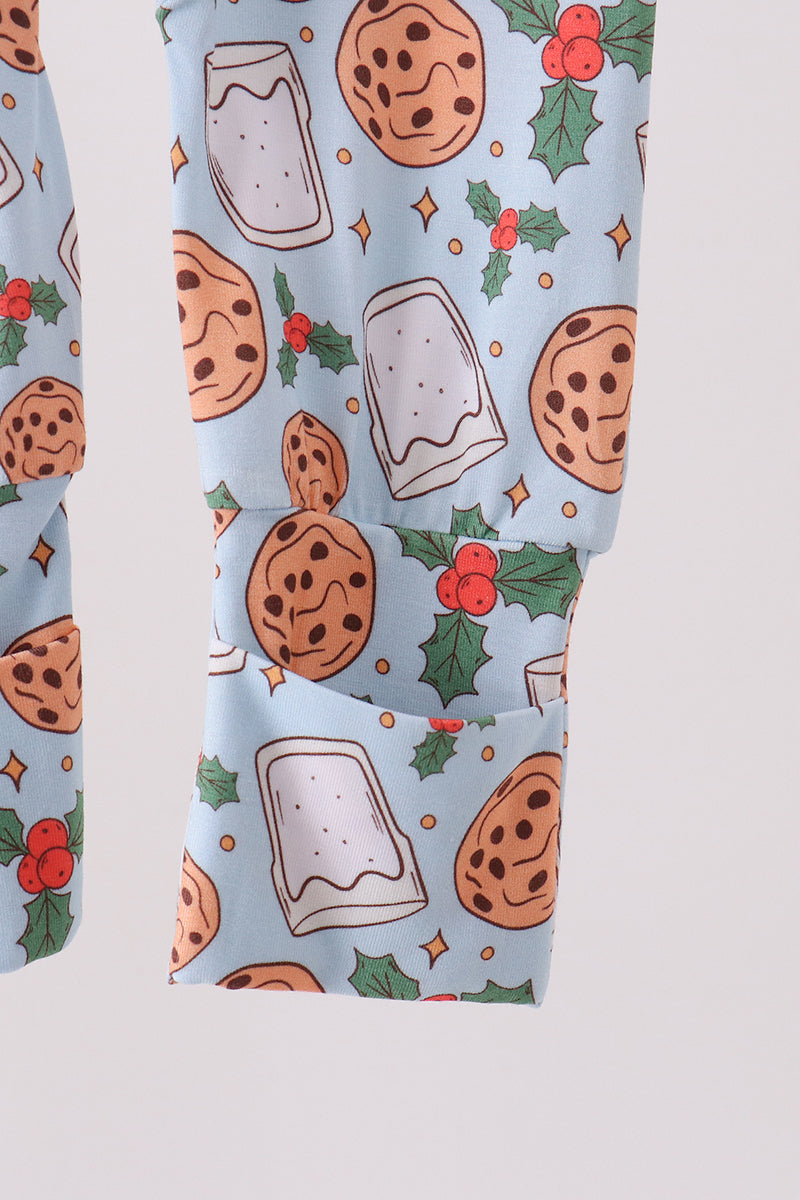 Blue milk cookie holly bamboo romper - Aaria Tees Aaria Tees