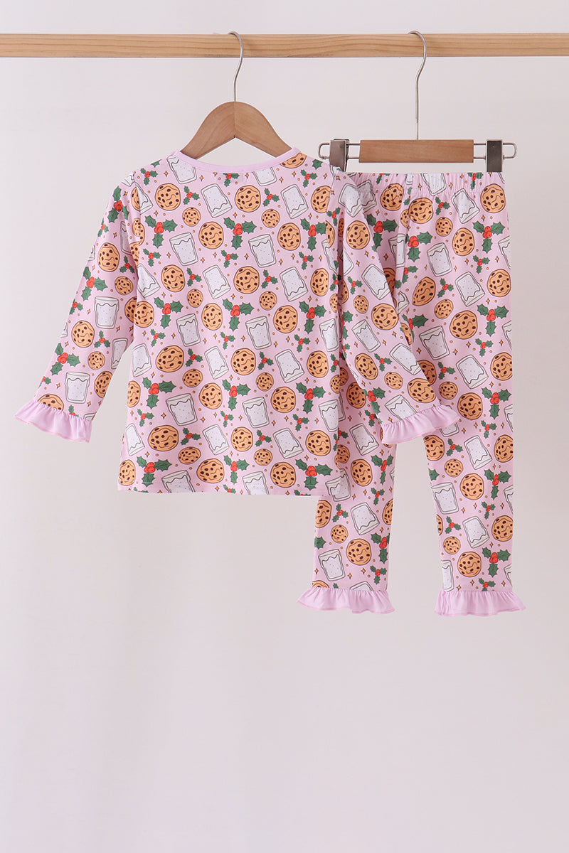 Pink milk cookie holly bamboo pajama set - Aaria Tees Aaria Tees