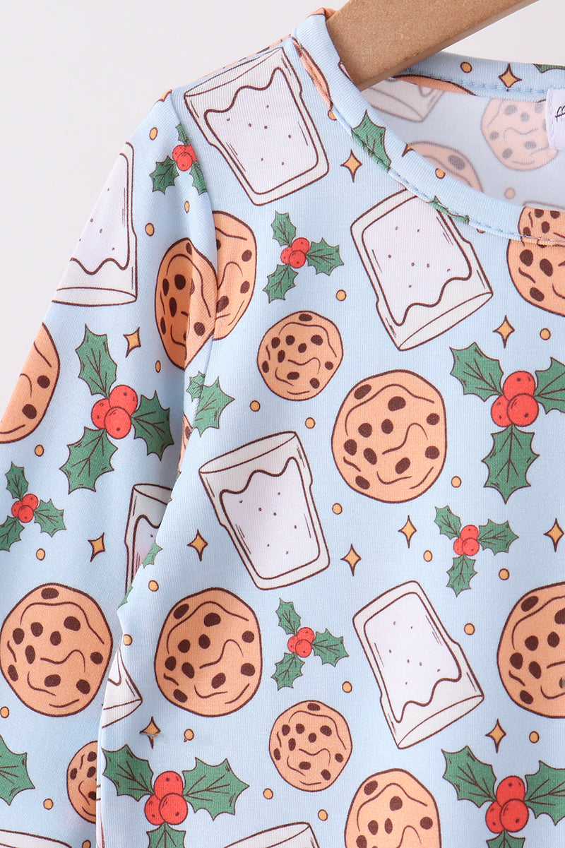 Blue milk cookie holly bamboo pajama set - Aaria Tees Aaria Tees