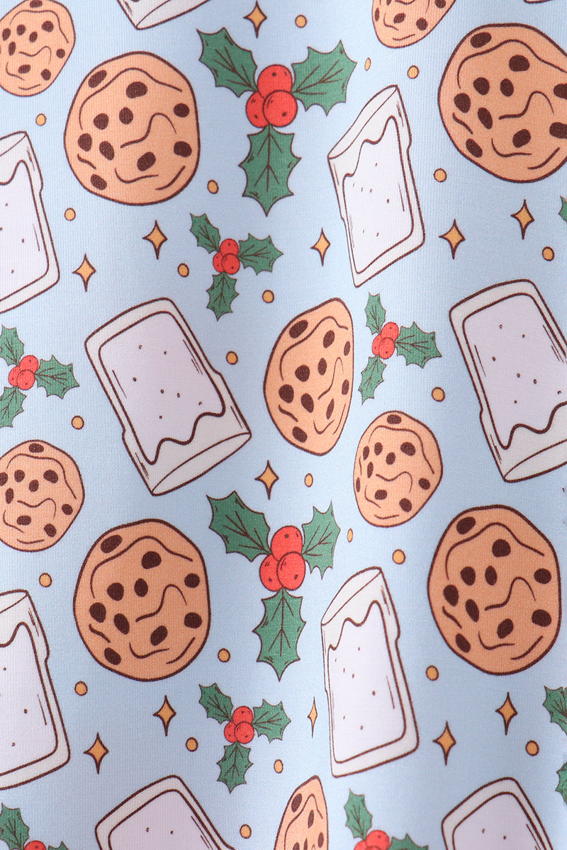 Blue milk cookie holly bamboo pajama set - Aaria Tees Aaria Tees