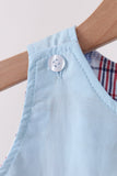 Blue plaid deer reversible jonjon - Aaria Tees Aaria Tees