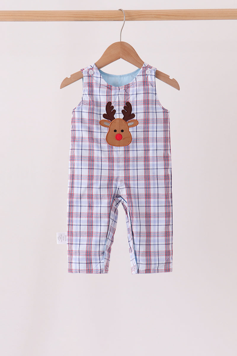 Blue plaid deer reversible jonjon - Aaria Tees Aaria Tees