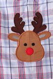 Blue plaid deer reversible jonjon - Aaria Tees Aaria Tees