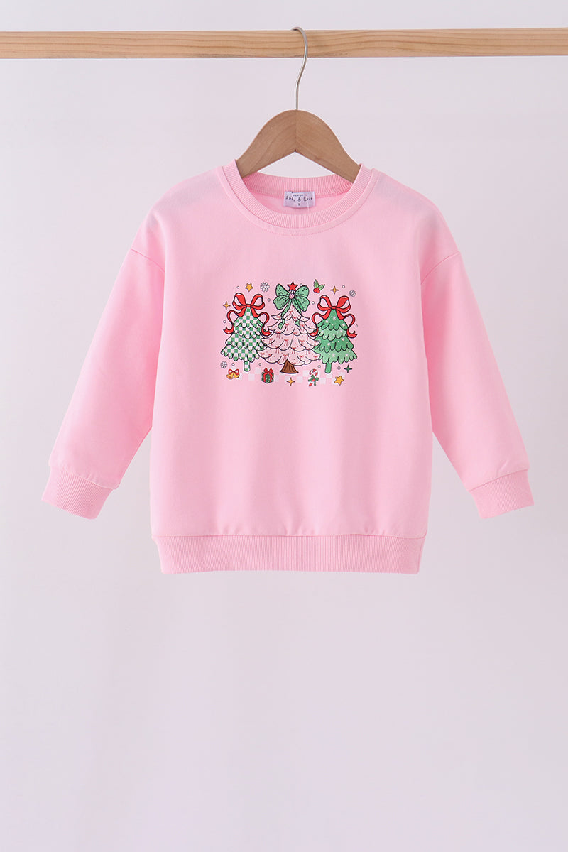 Pink christmas tree sweatshirt - Aaria Tees