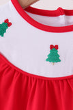 Red christmas tree embroidery bubble - Aaria Tees Aaria Tees