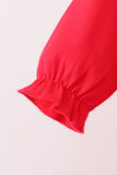 Red christmas tree embroidery bubble - Aaria Tees Aaria Tees