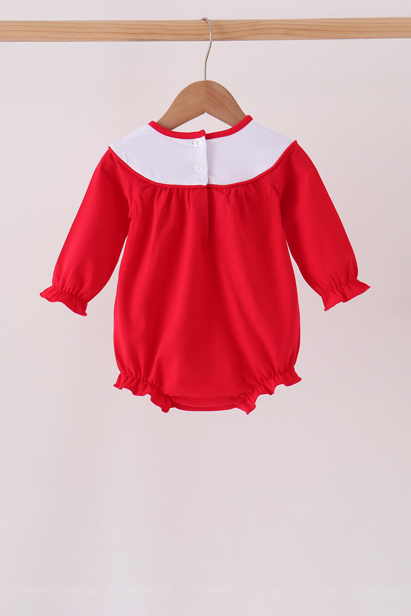 Red christmas tree embroidery bubble - Aaria Tees Aaria Tees