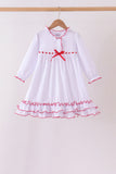 White bow ruffle dress - Aaria Tees Aaria Tees