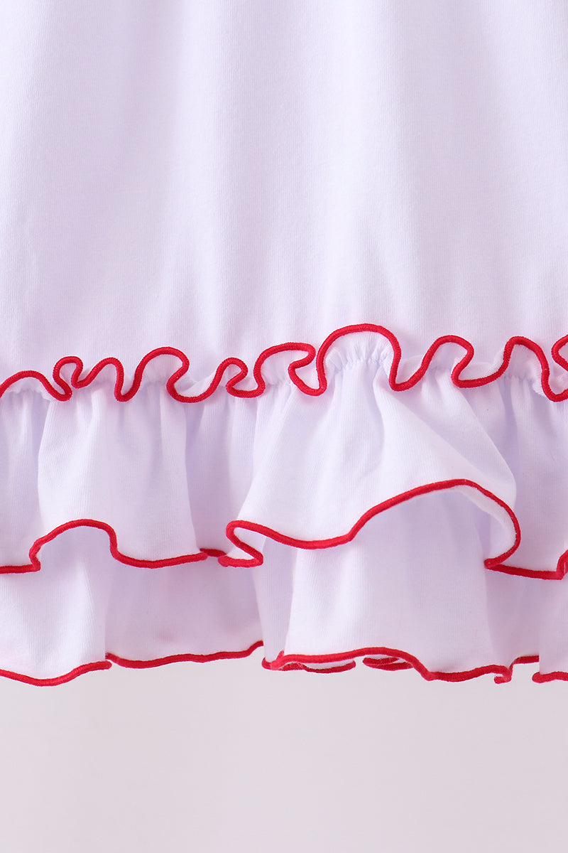 White bow ruffle dress - Aaria Tees Aaria Tees