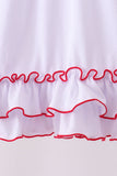 White bow ruffle dress - Aaria Tees Aaria Tees
