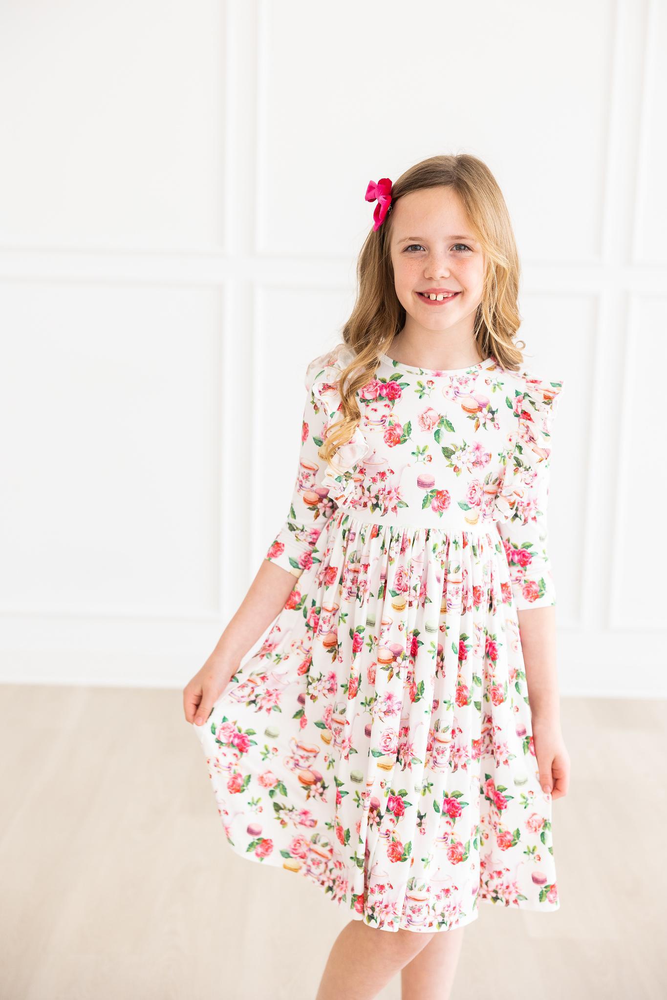 SALE Macarons & Tea Ruffle Twirl Dress - Aaria Tees Aaria Tees