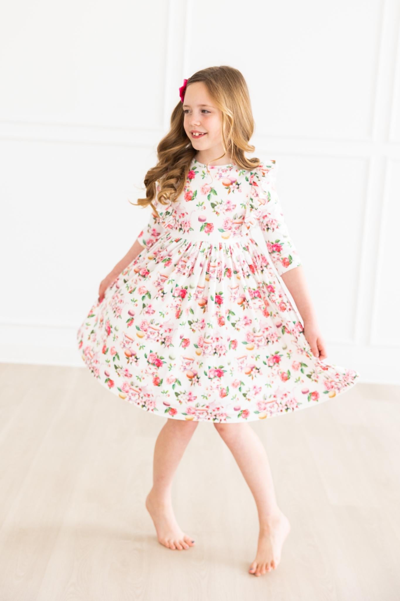 SALE Macarons & Tea Ruffle Twirl Dress - Aaria Tees Aaria Tees