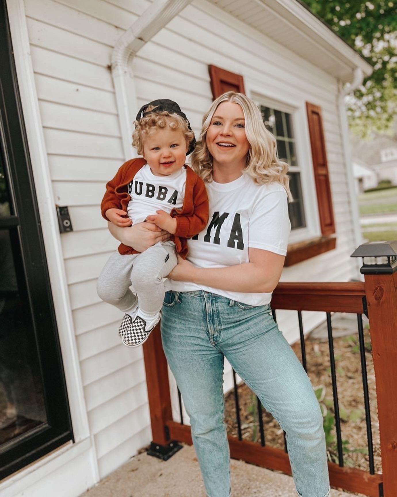 Mama & Dad Family Matching T-shirt (Condensed Font) - Aaria Tees Aaria Tees