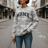 Mama Collegiate Grey (Front) - Aaria Tees Aaria Tees