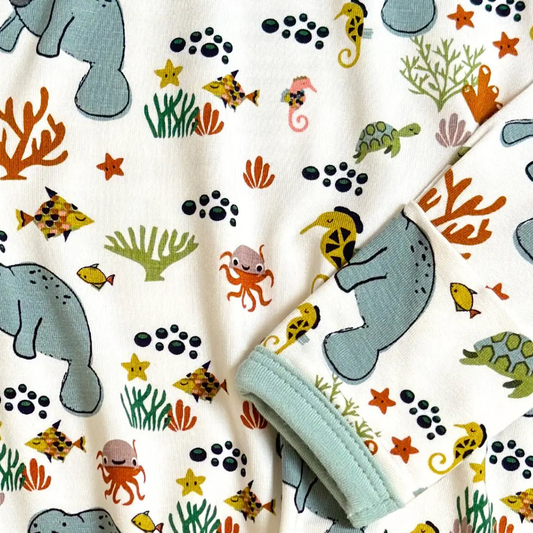 Manatee Newborn Bamboo Gown - Aaria Tees Aaria Tees