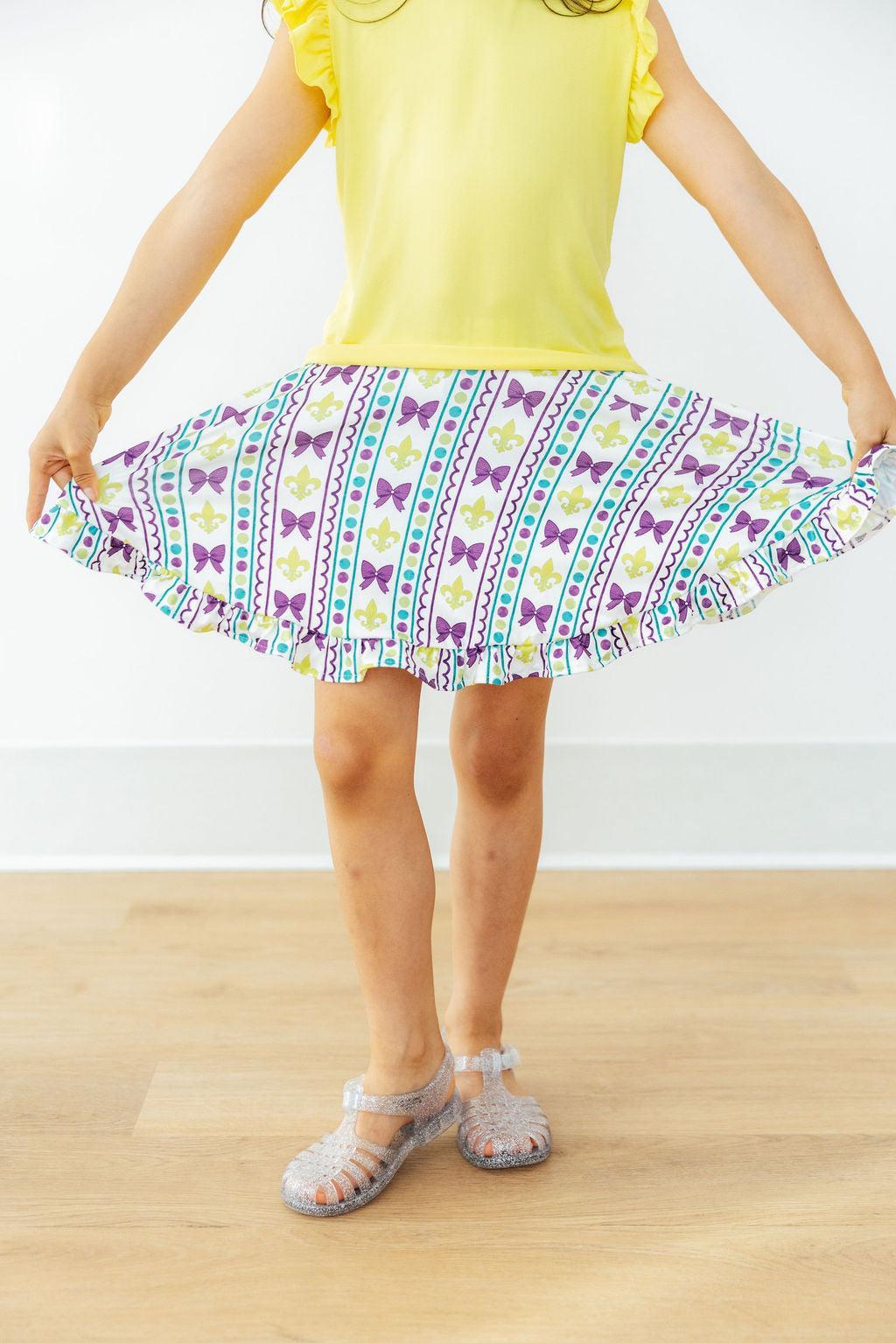 Mardi Gras Ruffle Twirl Skort - Aaria Tees Aaria Tees