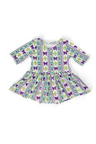 Mardi Gras 3/4 Sleeve Twirl Bodysuit - Aaria Tees Aaria Tees