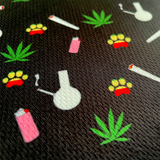 Marijuana Black Tie On Dog Bandana Aaria Tees