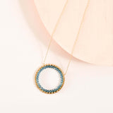 London Blue Quartz Halo Necklace Aaria Tees