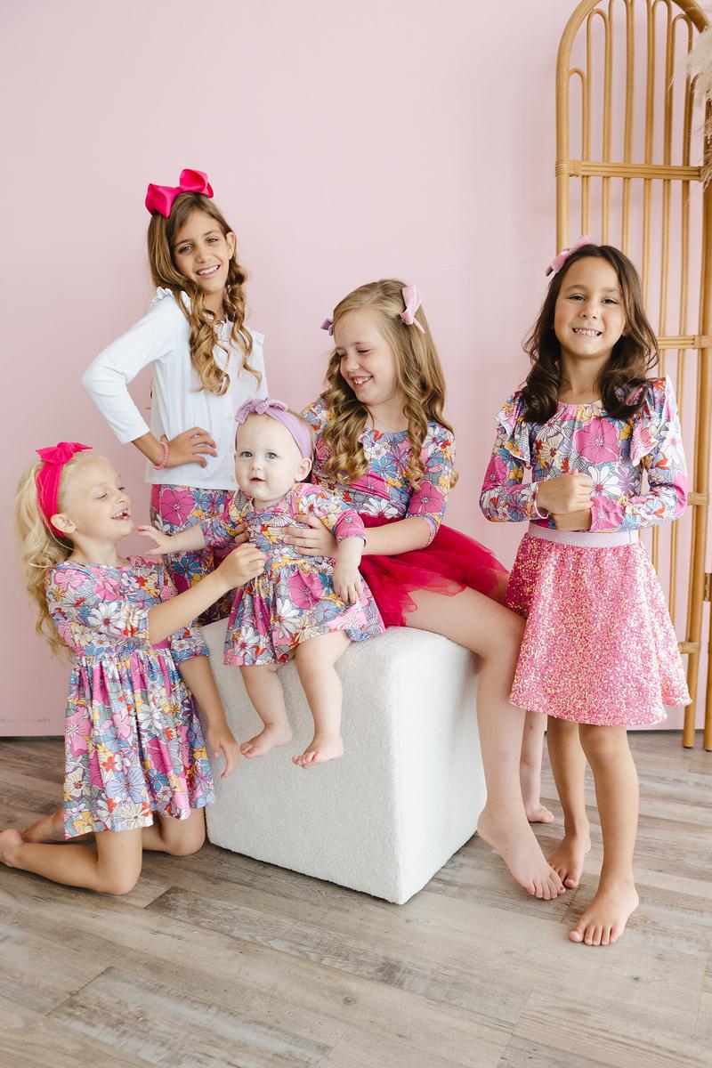 Mauve What's Up Buttercup L/S Flutter Sleeve Leotard - Aaria Tees Aaria Tees