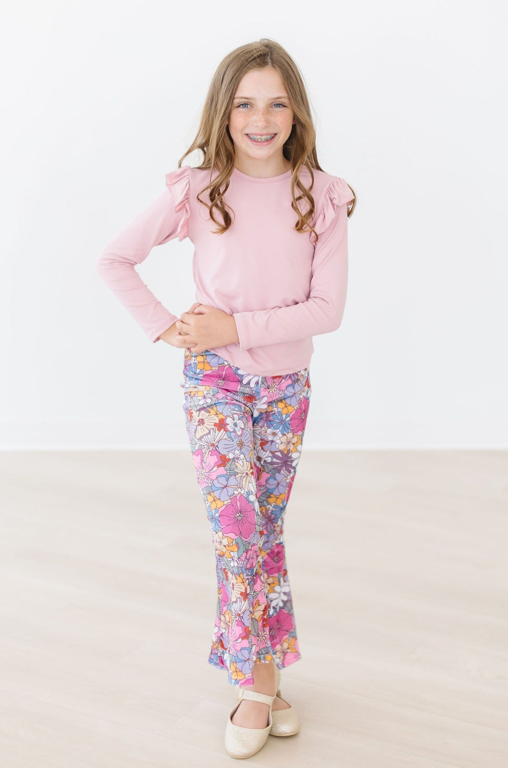 Mauve What's Up Buttercup Ribbed Velvet Bells - Aaria Tees Aaria Tees