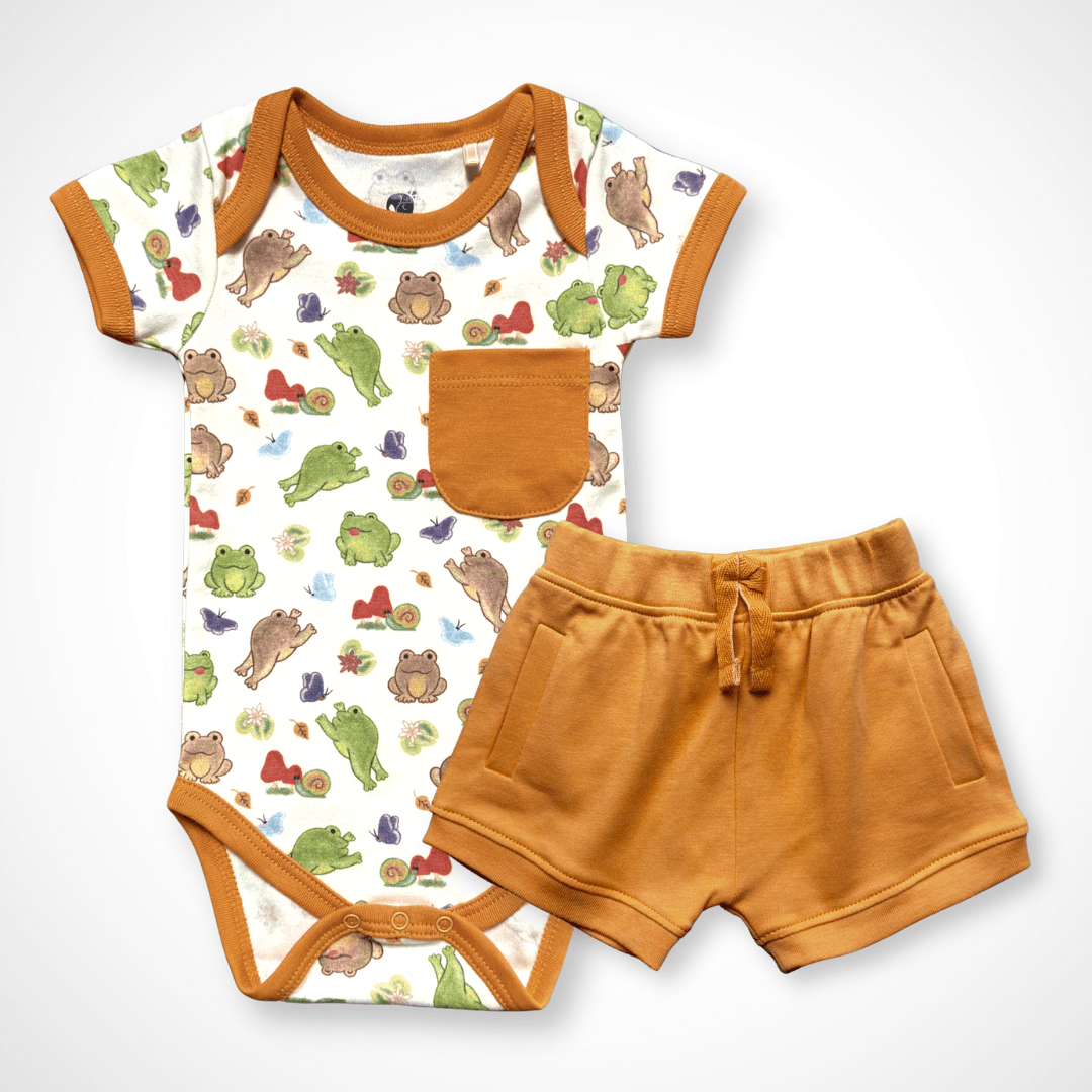 Frog Bodysuit and Shorts | Organic Pima Cotton - Aaria Tees Aaria Tees