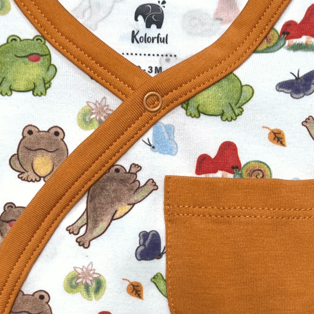 Frog Kimono Shorty Romper | Organic Pima Cotton - Aaria Tees Aaria Tees