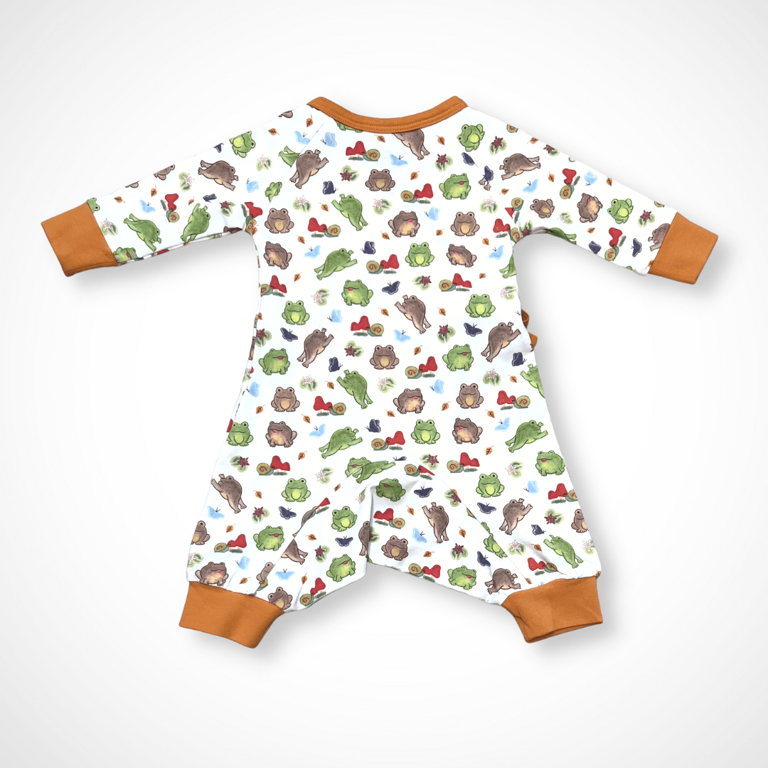 Frog Kimono Long Sleeve Romper | Organic Pima Cotton - Aaria Tees Aaria Tees